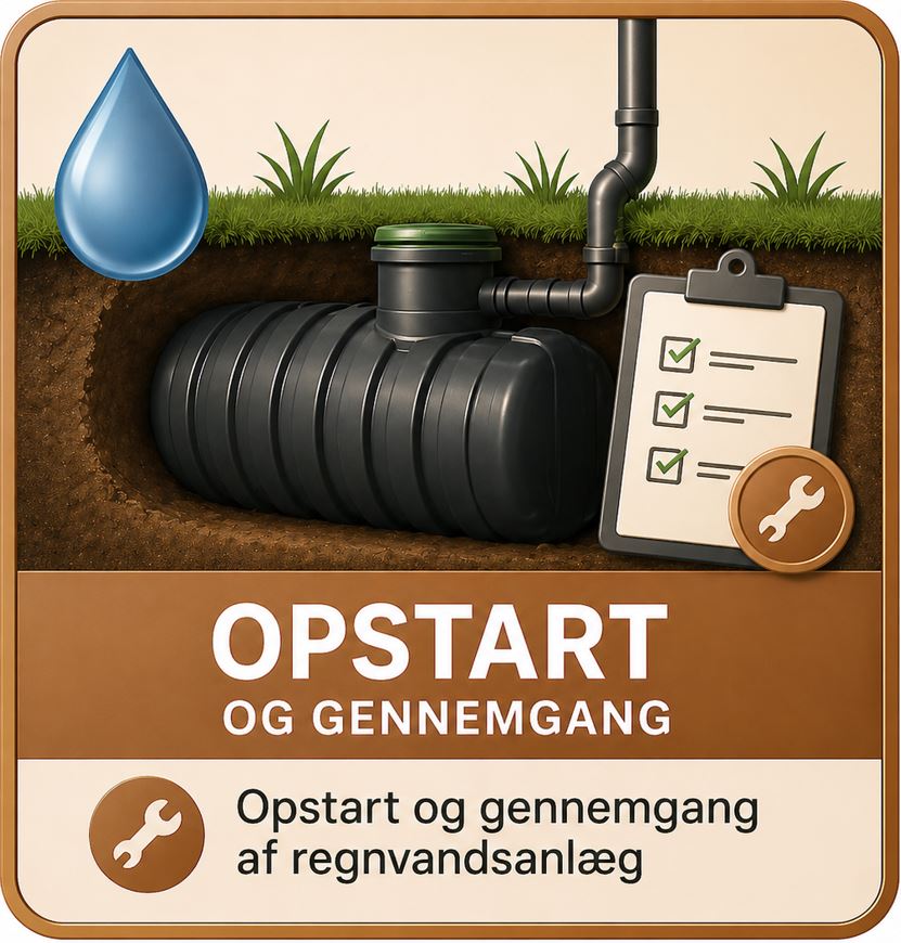 Opstart Gennemgang på nyinstalleret Regnvandsanlæg