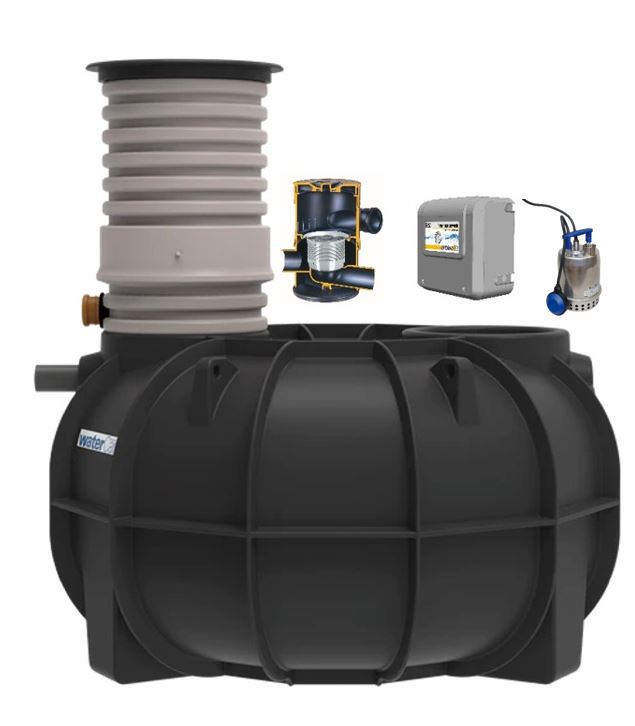 Regnvandsanlæg kompl. Optima 3,3 m3 tank og Wff100 filter